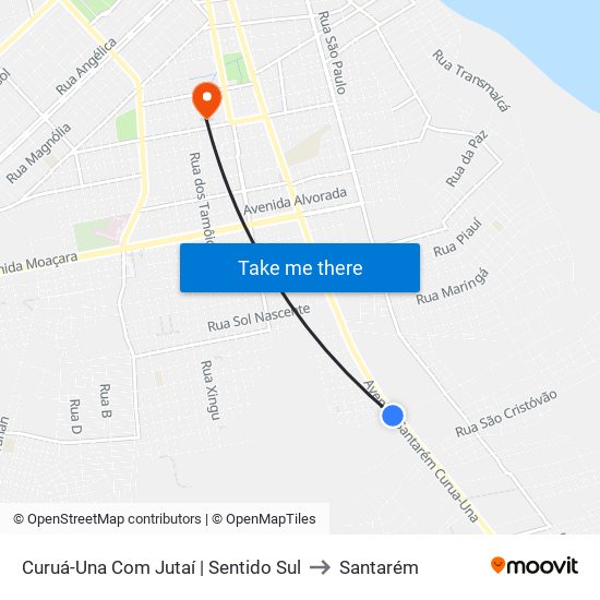 Curuá-Una Com Jutaí | Sentido Sul to Santarém map