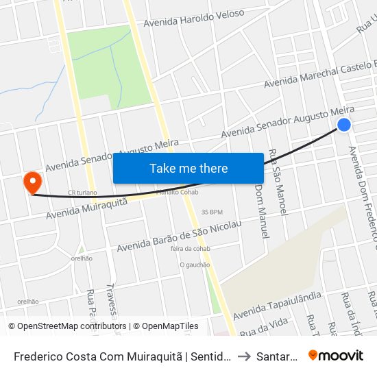 Frederico Costa Com Muiraquitã | Sentido Sul to Santarém map