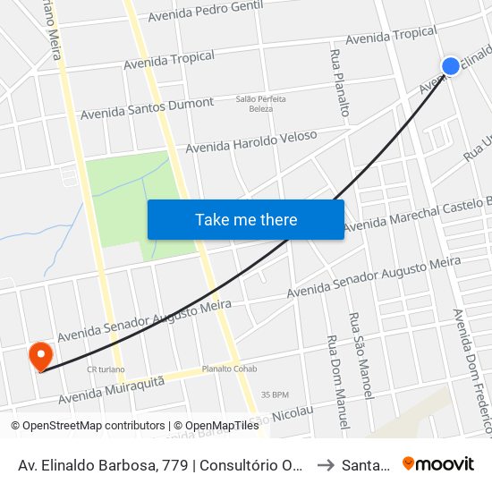 Av. Elinaldo Barbosa, 779 | Consultório Odontológico to Santarém map