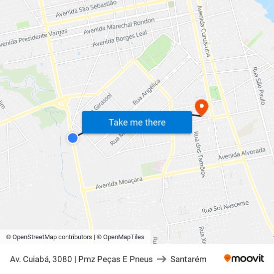 Av. Cuiabá, 3080 | Pmz Peças E Pneus to Santarém map