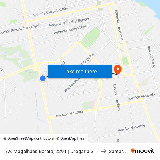 Av. Magalhães Barata, 2291 | Drogaria Santos to Santarém map