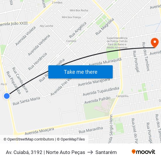 Av. Cuiabá, 3192 | Norte Auto Peças to Santarém map