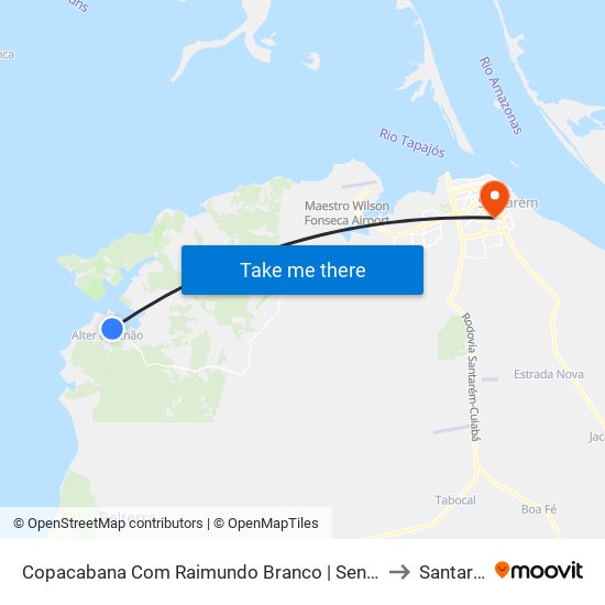 Copacabana Com Raimundo Branco | Sentido Oeste to Santarém map