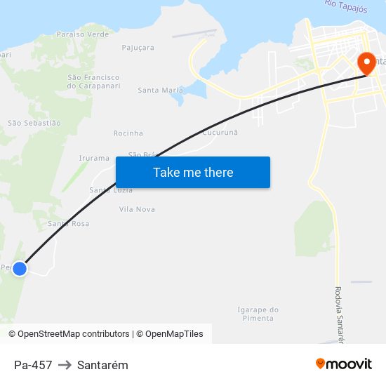 Pa-457 to Santarém map