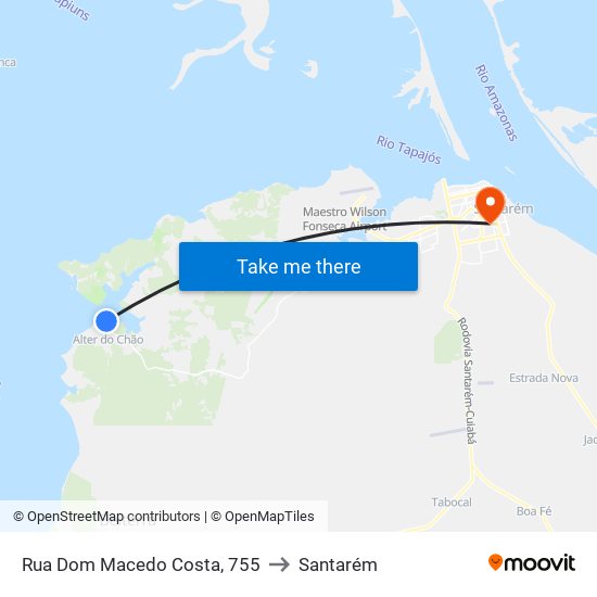 Rua Dom Macedo Costa, 755 to Santarém map