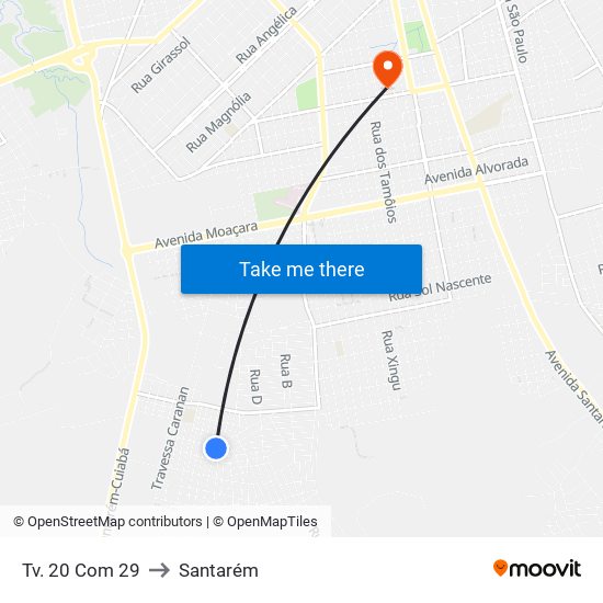 Tv. 20 Com 29 to Santarém map