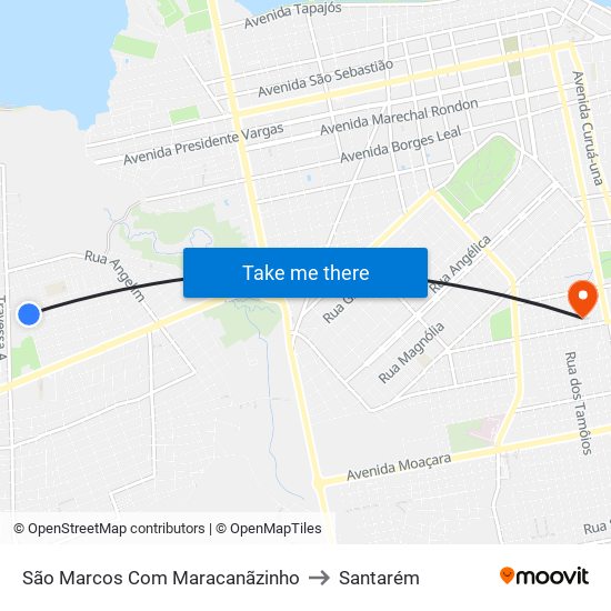 São Marcos Com Maracanãzinho to Santarém map