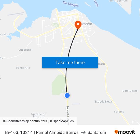 Br-163, 10214 | Ramal Almeida Barros to Santarém map