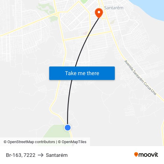 Br-163, 7222 to Santarém map