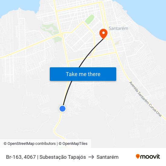 Br-163, 4067 | Subestação Tapajós to Santarém map