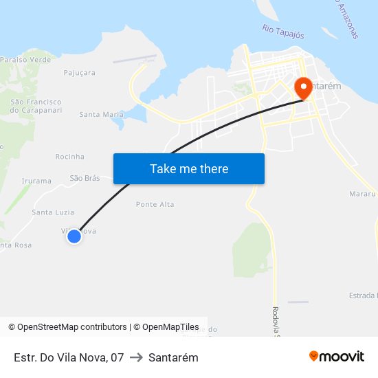 Ramal to Santarém map