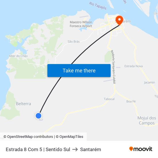 Estrada 8 Com 5 | Sentido Sul to Santarém map