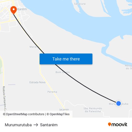 Murumurutuba to Santarém map