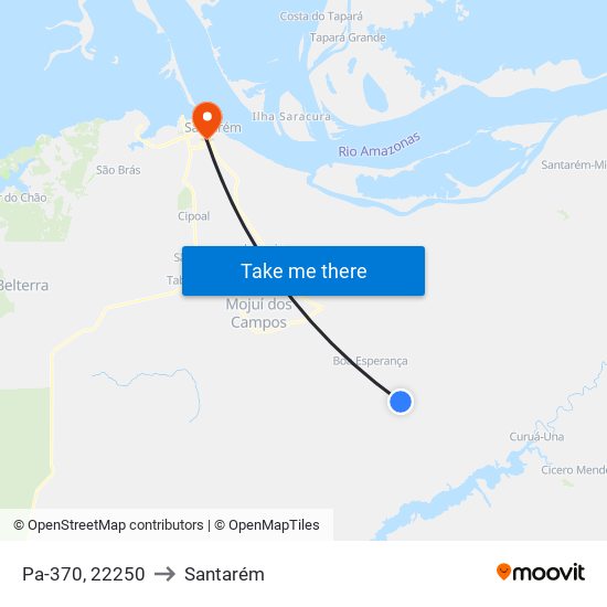 Pa-370, 22250 to Santarém map