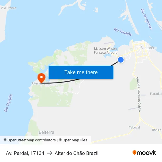 Av. Pardal, 17134 to Alter do Chão Brazil map