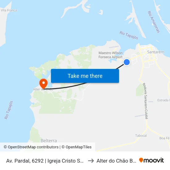 Av. Pardal, 6292 | Igreja Cristo Salvador to Alter do Chão Brazil map