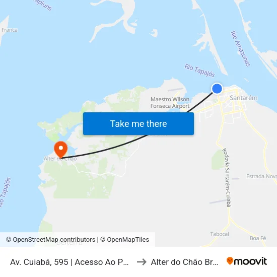 Av. Cuiabá, 595 | Acesso Ao Porto to Alter do Chão Brazil map