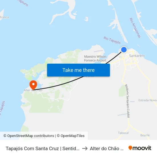 Tapajós Com Santa Cruz | Sentido Oeste to Alter do Chão Brazil map