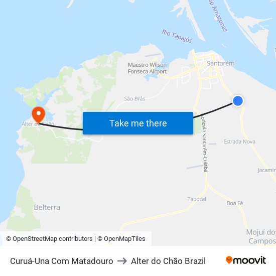 Curuá-Una Com Matadouro to Alter do Chão Brazil map