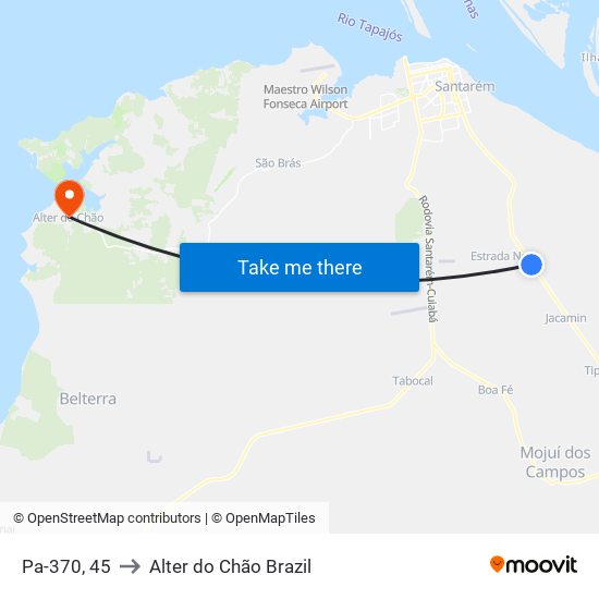 Pa-370, 45 to Alter do Chão Brazil map