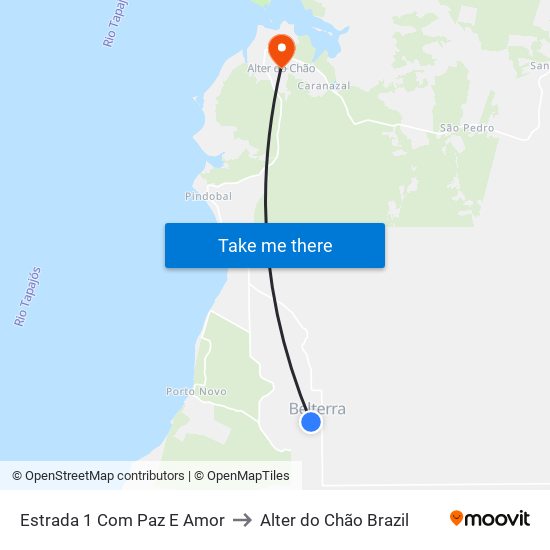 Estrada 1 Com Paz E Amor to Alter do Chão Brazil map