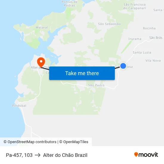 Pa-457, 103 to Alter do Chão Brazil map