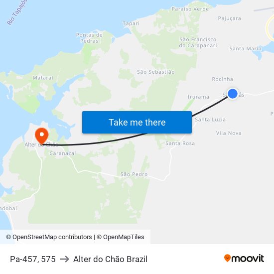 Pa-457, 575 to Alter do Chão Brazil map