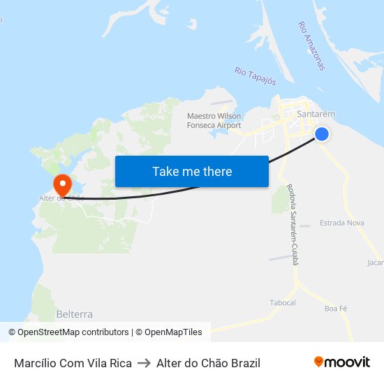 Marcílio Com Vila Rica to Alter do Chão Brazil map