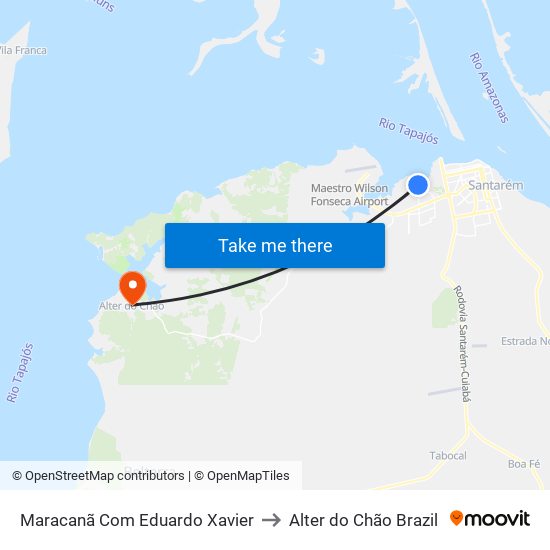 Maracanã Com Eduardo Xavier to Alter do Chão Brazil map