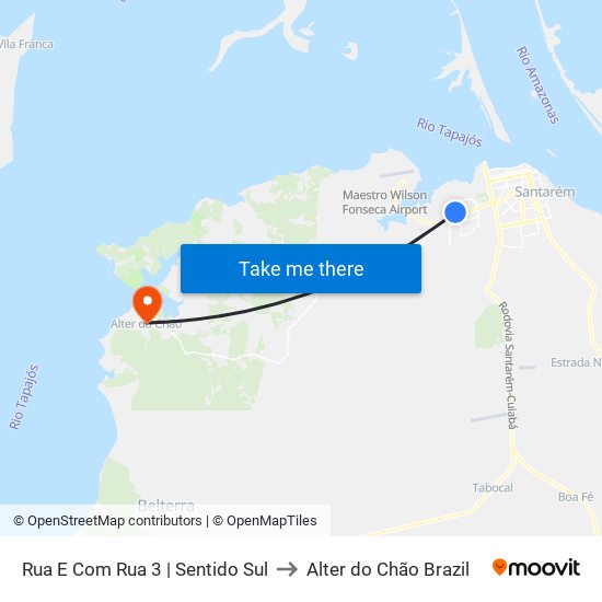 Rua E Com Rua 3 | Sentido Sul to Alter do Chão Brazil map