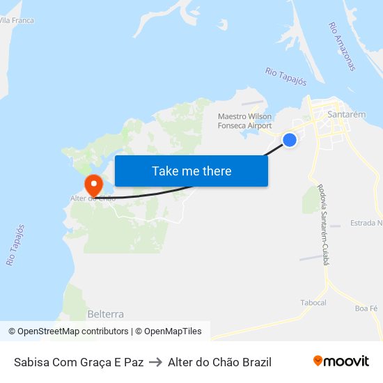 Sabisa Com Graça E Paz to Alter do Chão Brazil map