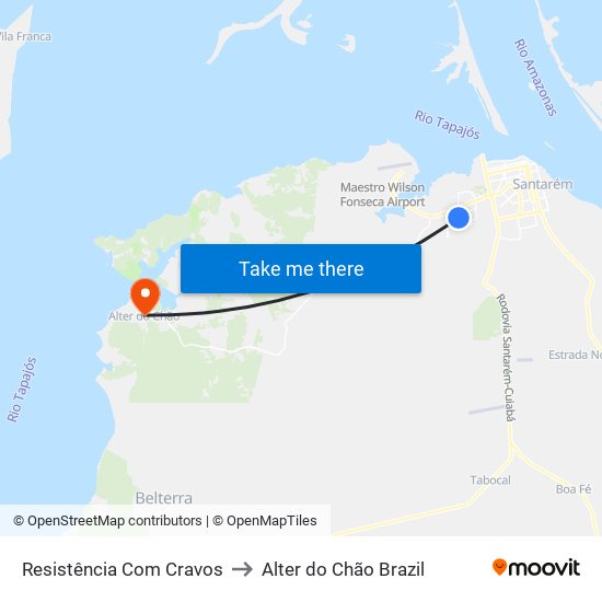 Resistência Com Cravos to Alter do Chão Brazil map