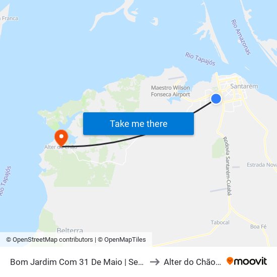 Bom Jardim Com 31 De Maio | Sentido Oeste to Alter do Chão Brazil map