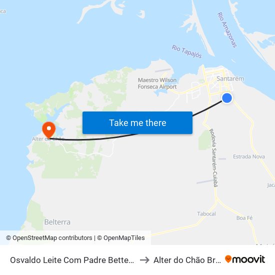 Osvaldo Leite Com Padre Bettendorf to Alter do Chão Brazil map