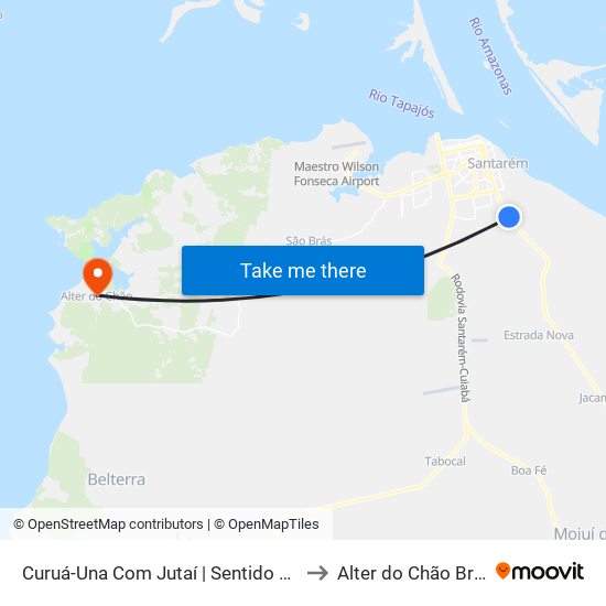 Curuá-Una Com Jutaí | Sentido Norte to Alter do Chão Brazil map