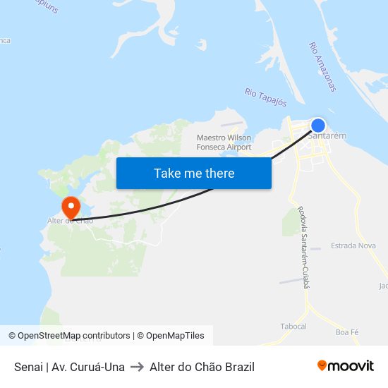 Senai | Av. Curuá-Una to Alter do Chão Brazil map