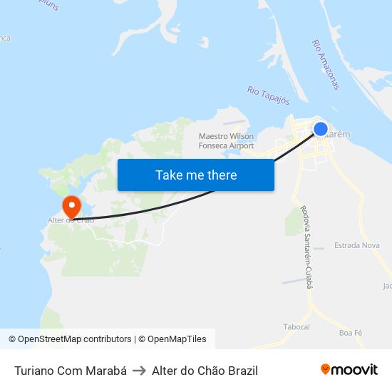 Turiano Com Marabá to Alter do Chão Brazil map