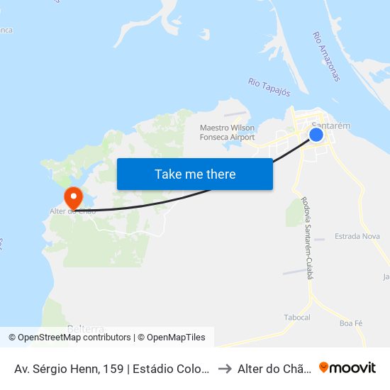Av. Sérgio Henn, 159 | Estádio Colosso Dos Tapajós to Alter do Chão Brazil map
