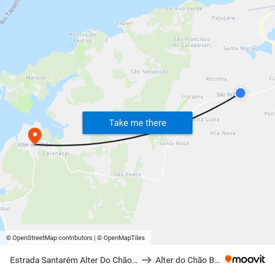 Estrada Santarém Alter Do Chão, 5799 to Alter do Chão Brazil map