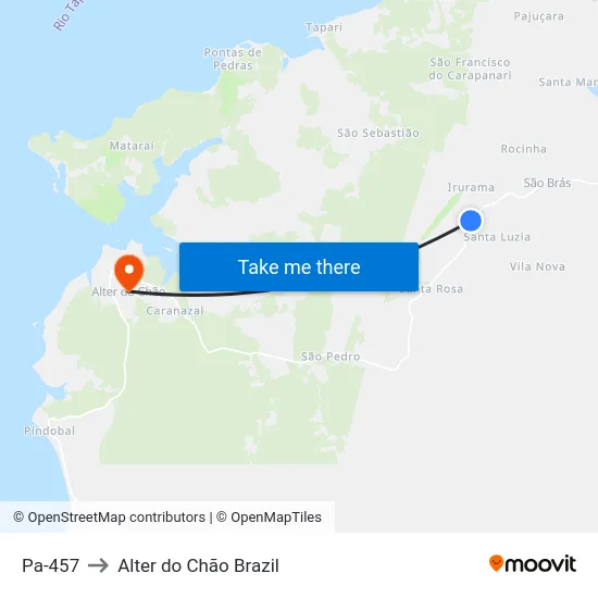 Pa-457 to Alter do Chão Brazil map