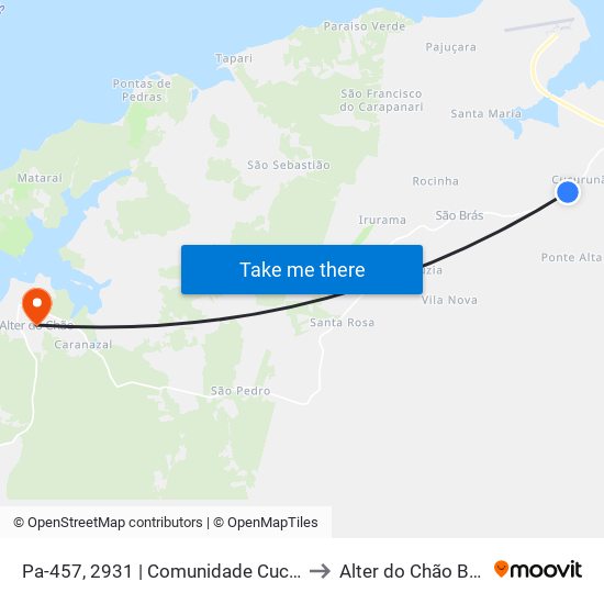 Pa-457, 2931 | Comunidade Cucurunã to Alter do Chão Brazil map