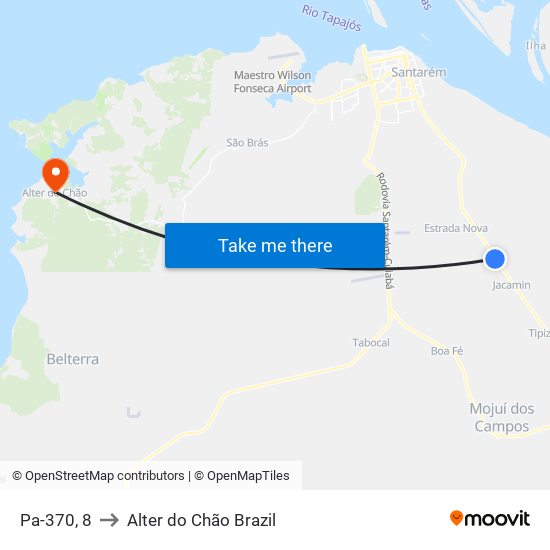 Pa-370, 8 to Alter do Chão Brazil map