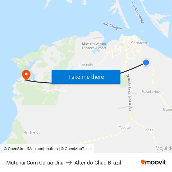 Mutunuí Com Curuá-Una to Alter do Chão Brazil map