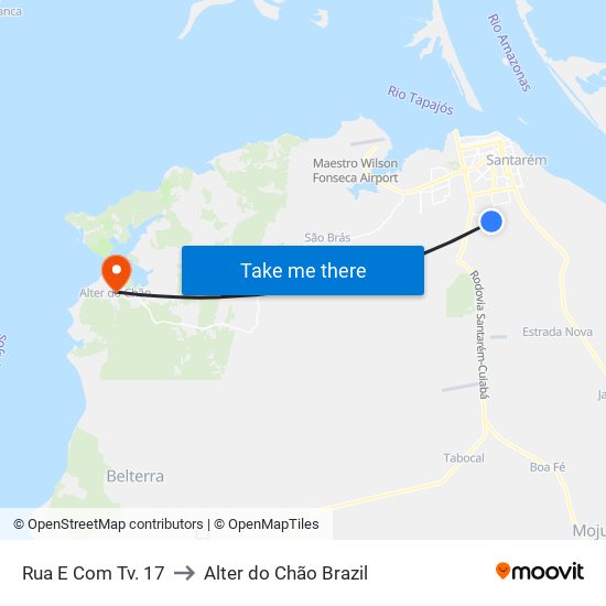 Rua E Com Tv. 17 to Alter do Chão Brazil map