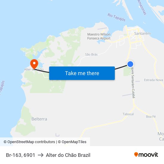 Br-163, 6901 to Alter do Chão Brazil map