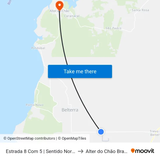 Estrada 8 Com 5 | Sentido Norte to Alter do Chão Brazil map