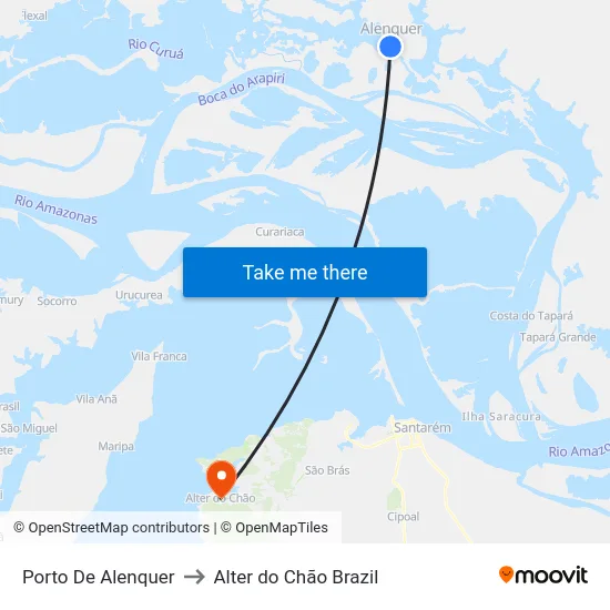 Porto De Alenquer to Alter do Chão Brazil map