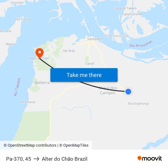 Pa-370, 45 to Alter do Chão Brazil map