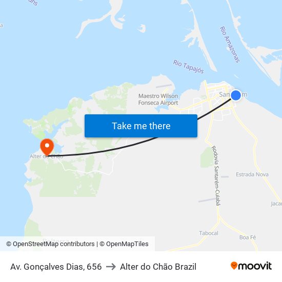 Av. Gonçalves Dias, 656 to Alter do Chão Brazil map