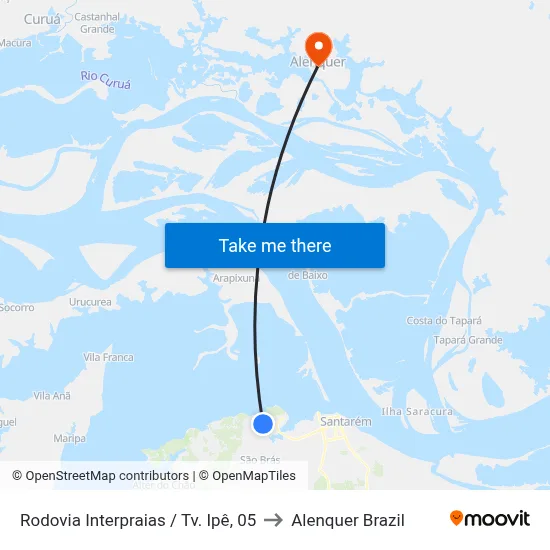 Rodovia Interpraias / Tv. Ipê, 05 to Alenquer Brazil map